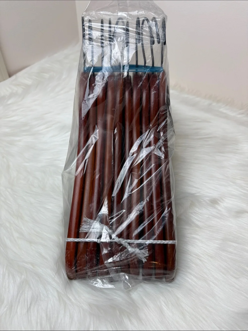 Brookstone Premium Wooden Hangers with Bar in Mahogany  - Set of 10